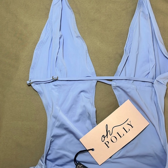 Oh Polly Halterneck Cut-Out Mini Dress Periwinkle Blue - Picture 5 of 11